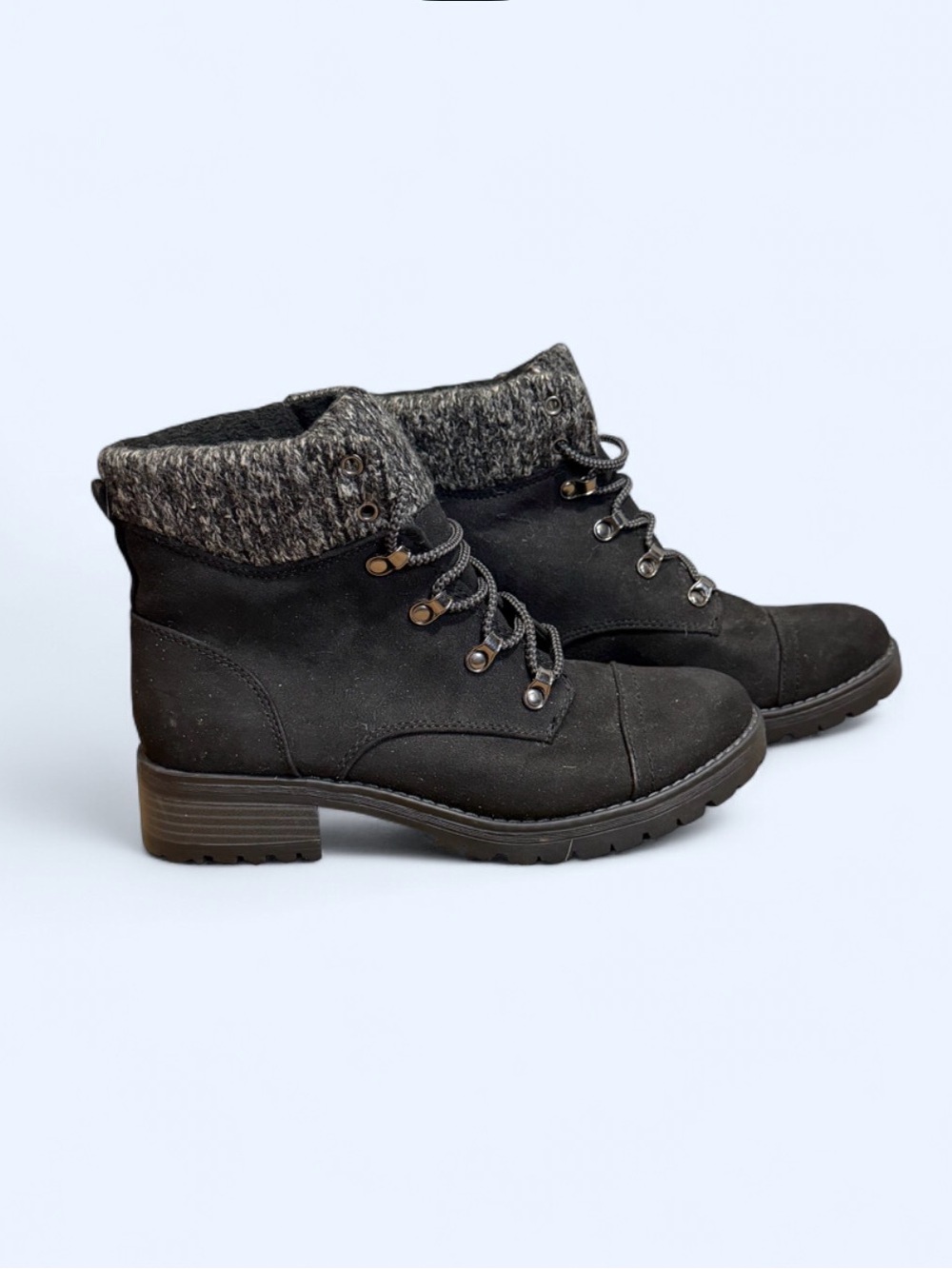 Cliffs by white Mountain Faux Suede Lace Up Lug Sole Hiker Bootie